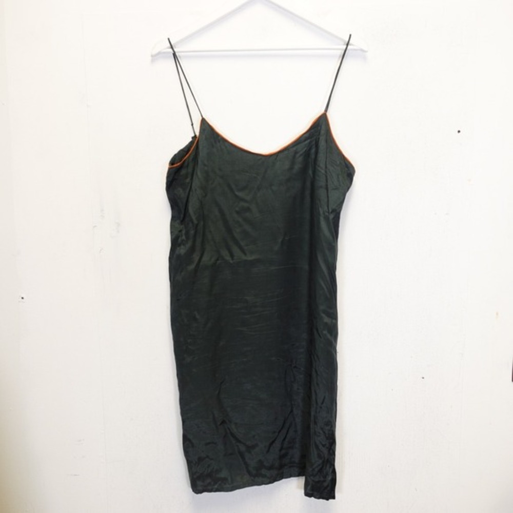 Fairy Grunge Cami Slip Dress Womens MEDIUM Forest Green Shift Sleepwear‎ NATURA